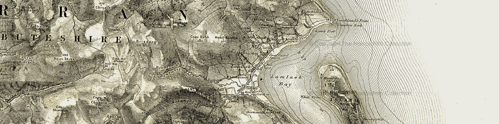 Old map of Benlister Glen in 1905-1906