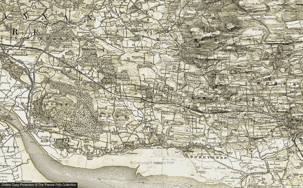 Old Map of Historic Map covering Brankstone Grange in 1904-1906