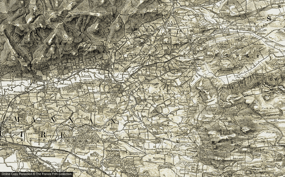 Old Map of Historic Map covering Whitegates in 1904-1908