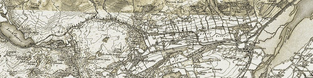 Old map of Blairninich in 1911-1912