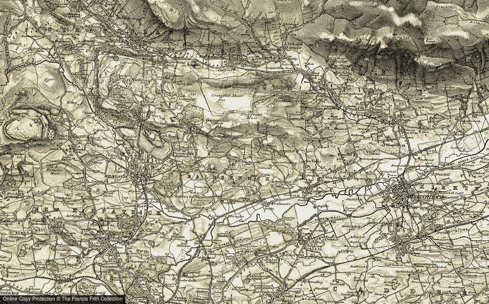 Old Map of Historic Map covering Blairskaith Muir in 1904-1907