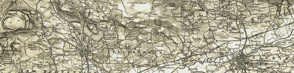 Old map of Blairskaith Muir in 1904-1907