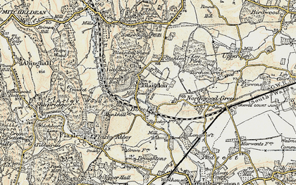 Old map of Blaisdon in 1899-1900