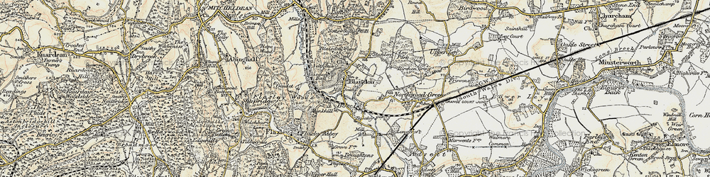 Old map of Blaisdon in 1899-1900