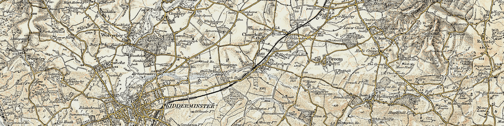 Old map of Blakedown in 1901-1902