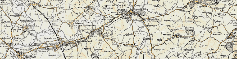 Old map of Blakelands in 1898-1901