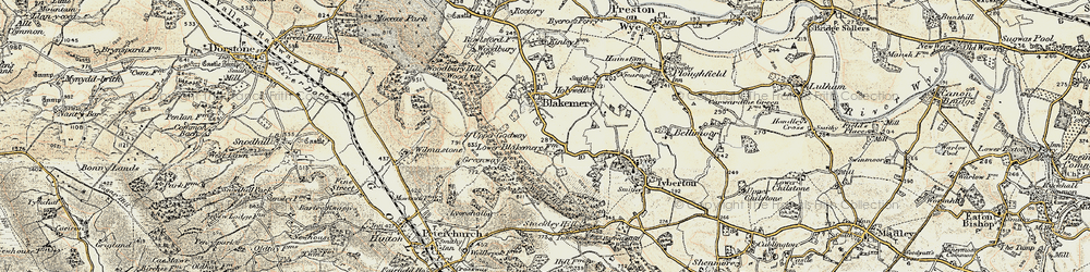 Old map of Blakemere in 1900-1901
