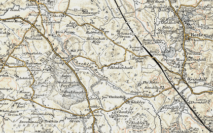 Old map of Blakenhall Moss in 1902