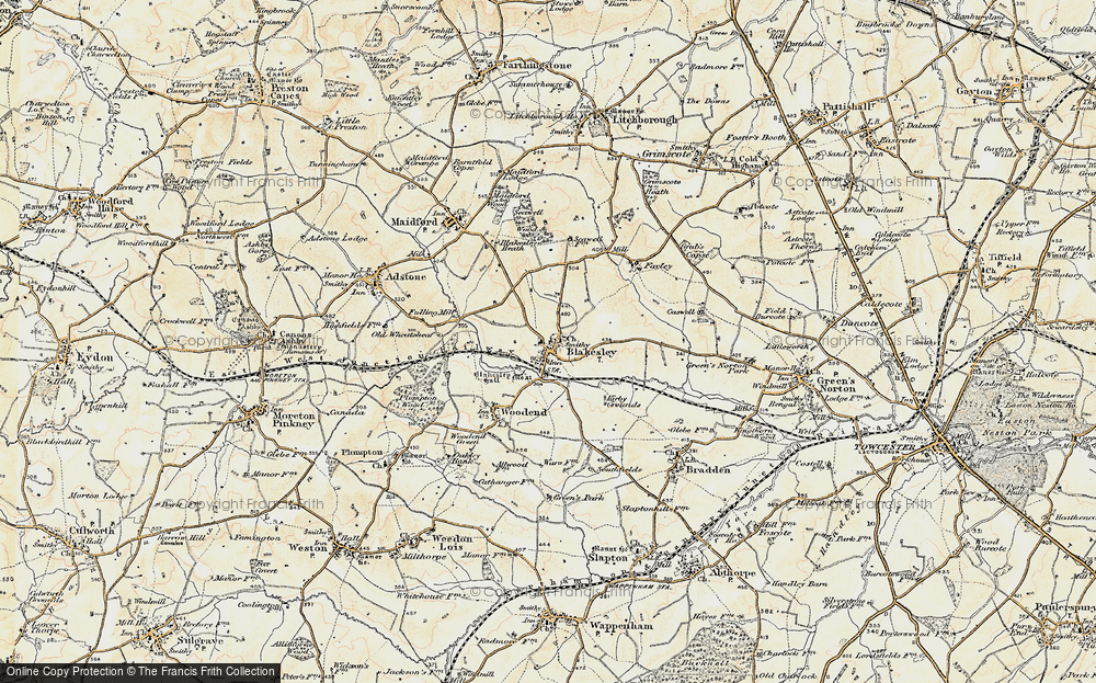 Old Map of Historic Map covering Foxley in 1898-1901