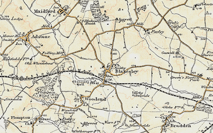 Old map of Blakesley in 1898-1901