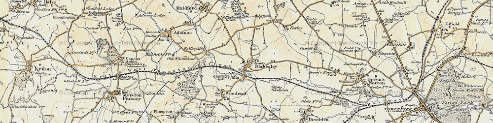 Old map of Foxley in 1898-1901
