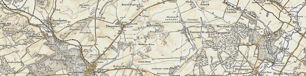 Old map of Monkton Down in 1897-1909