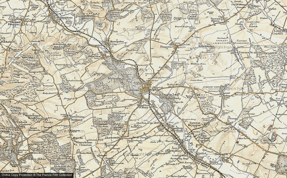 Old Map of Blandford Forum, 1897-1909 in 1897-1909