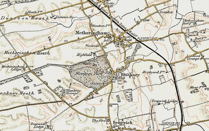 Old map of Blankney Grange in 1902-1903