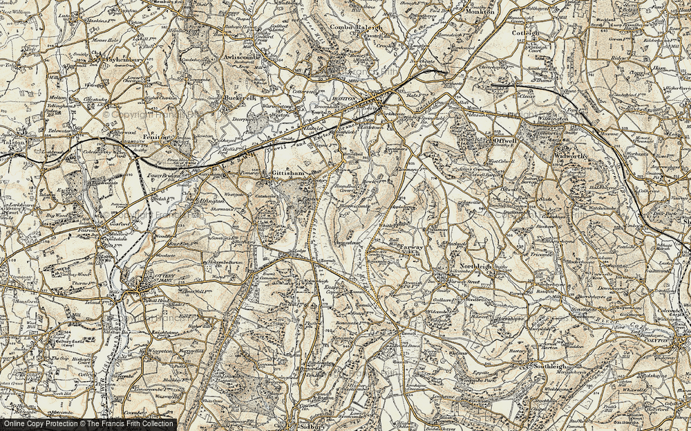 Old Map of Blannicombe, 1898-1900 in 1898-1900