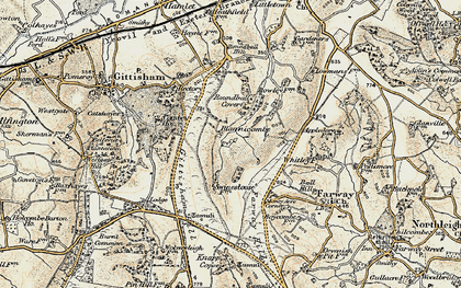Old map of Blannicombe in 1898-1900