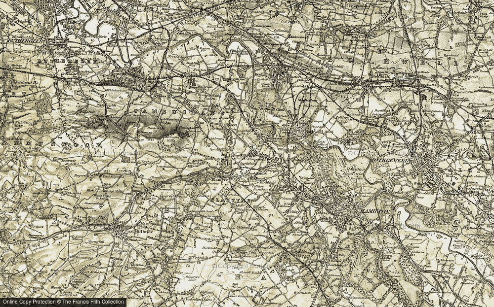 Old Map of Blantyre, 1904-1905 in 1904-1905