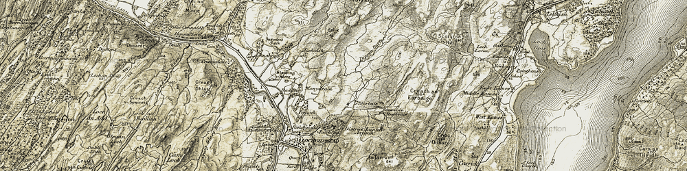 Old map of Blarbuie in 1906-1907