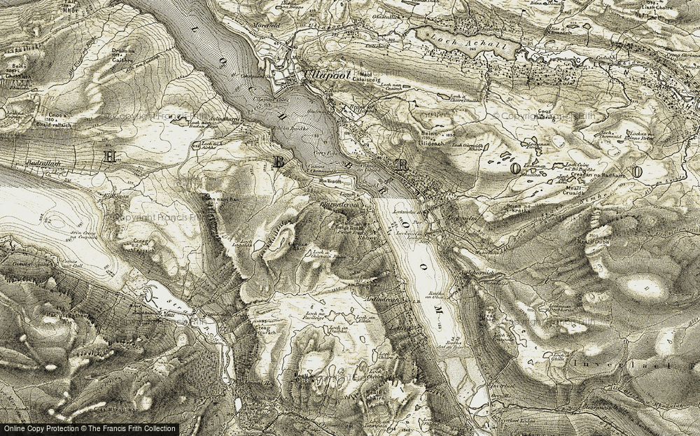 Old Map of Blarnalearoch, 1908-1912 in 1908-1912