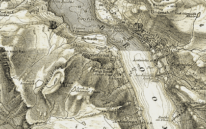 Old map of Blarnalearoch in 1908-1912