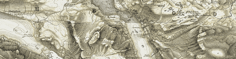 Old map of Blarnalearoch in 1908-1912