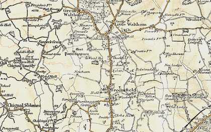 Old map of Belsteads in 1898