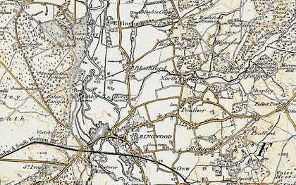 Old map of Blashford in 1897-1909