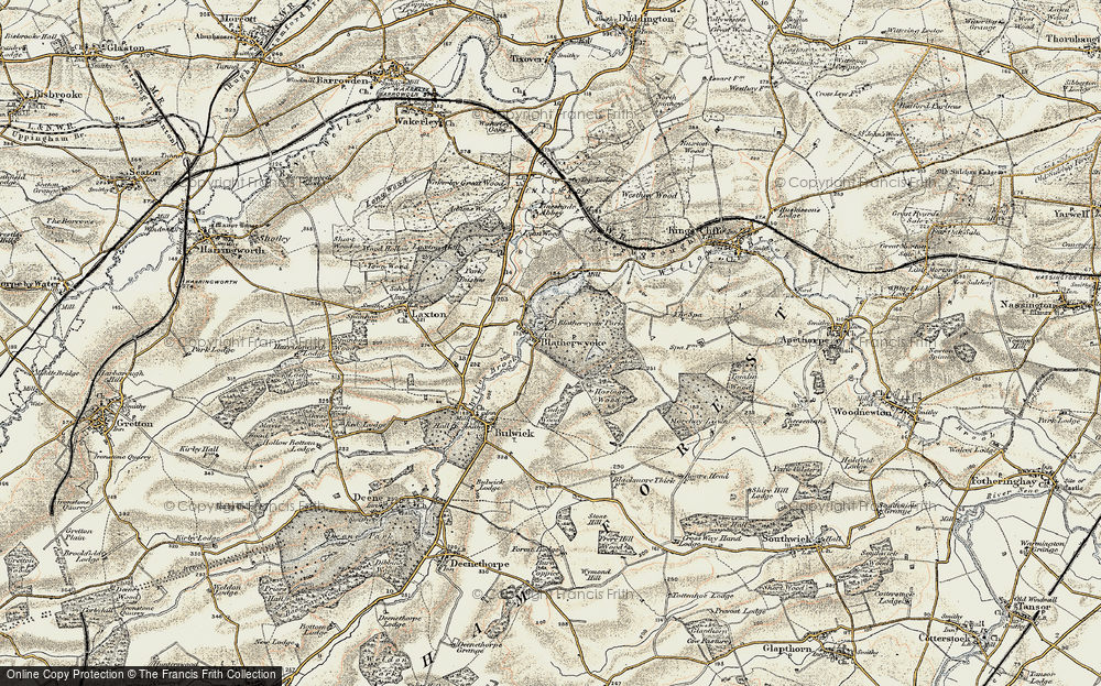 Old Map of Historic Map covering Blatherwycke Lake in 1901-1903
