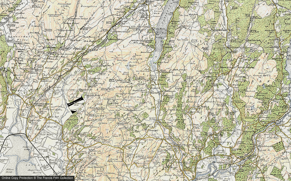 Old Map of Historic Map covering Spout Crag in 1903-1904