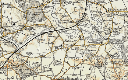Old map of Blaxhall in 1898-1901