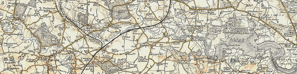 Old map of Blaxhall in 1898-1901