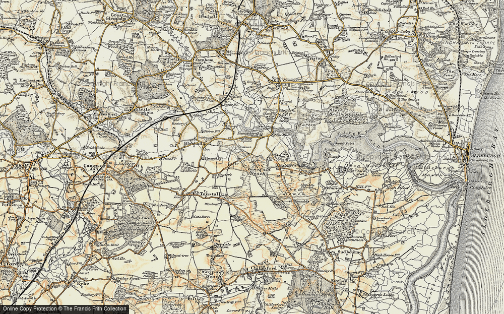 Old Map of Historic Map covering Tunstall Forest in 1898-1901