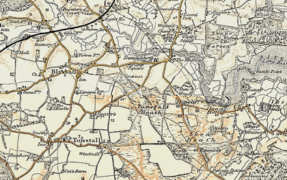 Old map of Tunstall Forest in 1898-1901