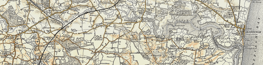 Old map of Tunstall Forest in 1898-1901