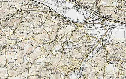 Old map of Blaydon in 1901-1904