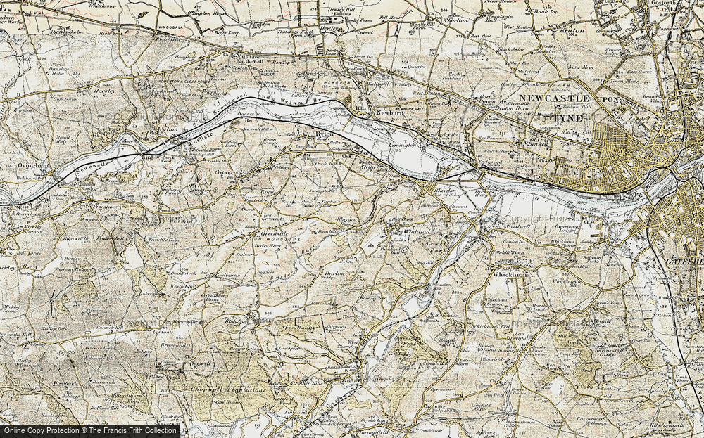 Old Map of Blaydon Burn, 1901-1904 in 1901-1904