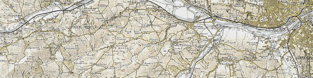 Old map of Blaydon Burn in 1901-1904