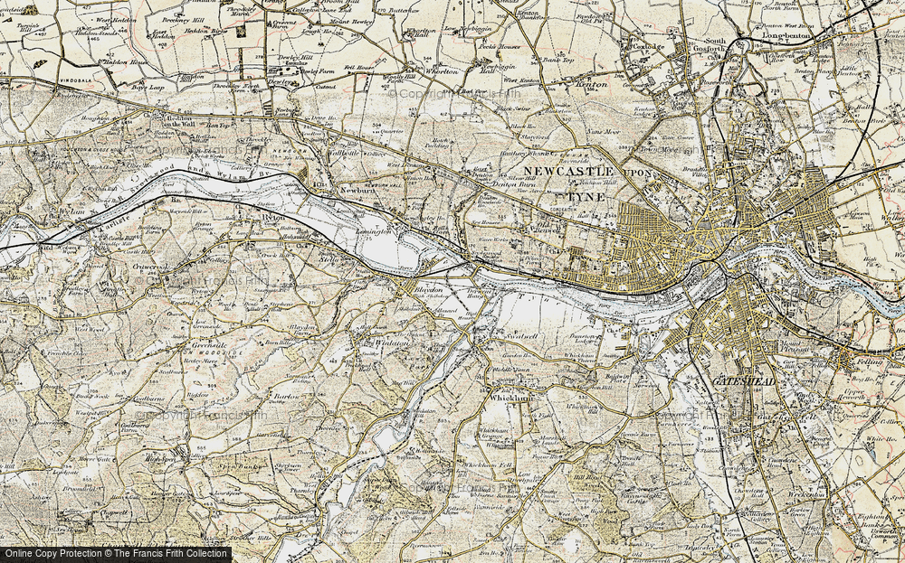 Old Map of Blaydon Haughs, 1901-1904 in 1901-1904