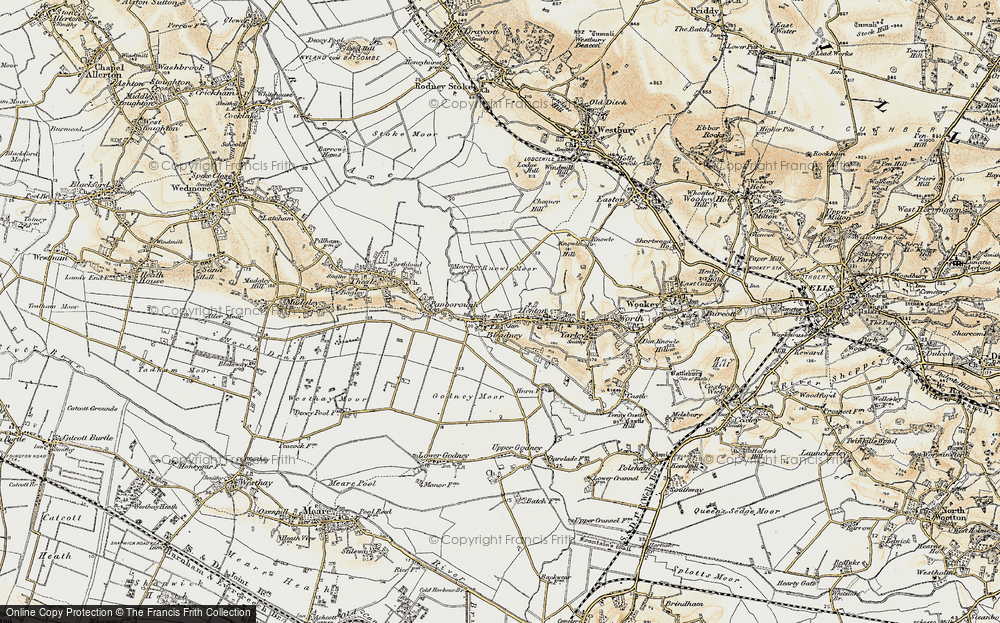 Old Map of Historic Map covering Westbury Moor in 1898-1900