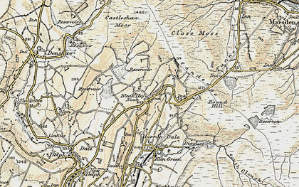 Old map of Bleak Hey Nook in 1903
