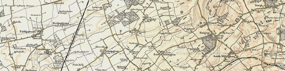Old map of Bleasby in 1902-1903