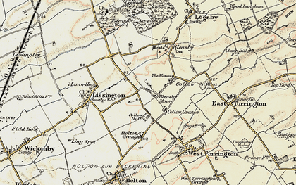 Old map of Bleasby Moor in 1902-1903