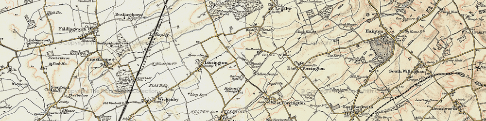 Old map of Bleasby Moor in 1902-1903