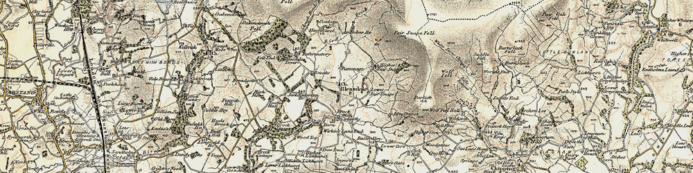 Old map of Blindhurst Fell in 1903-1904