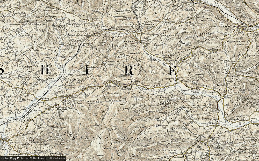 Old Map of Bleddfa, 1901-1903 in 1901-1903