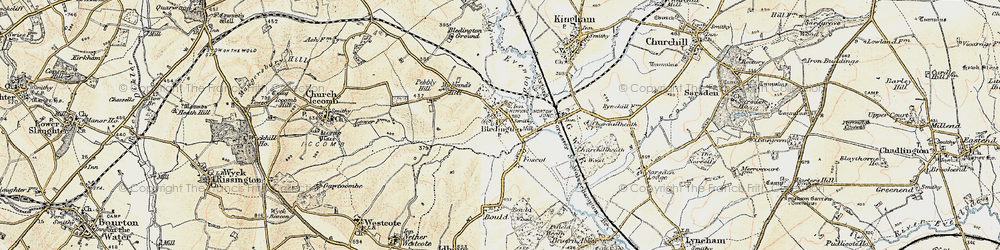 Old map of Bledington in 1898-1899