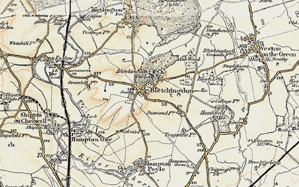 Old map of Bletchingdon Park in 1898-1899