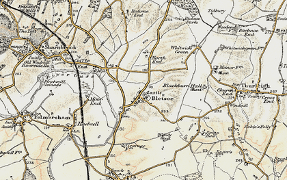 Old map of Bletsoe in 1898-1901