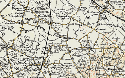 Old map of Bliby in 1897-1898