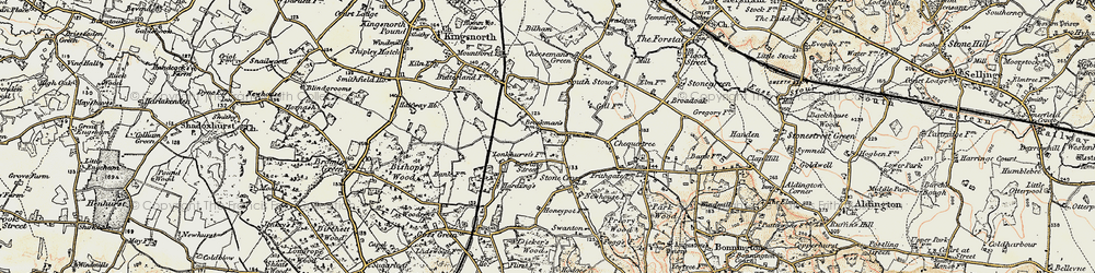 Old map of Bliby in 1897-1898